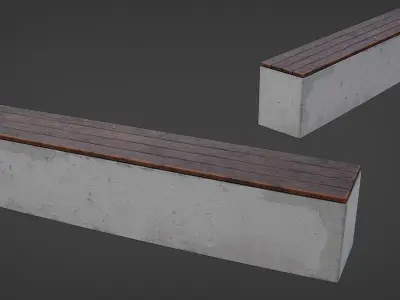 Bench Pack Low-poly 3D model