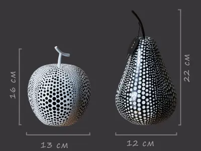 Decor Set pear and apple sculptures 3D model