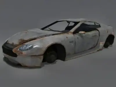 Wrecked Aston Martin DB7 Low-poly 3D model