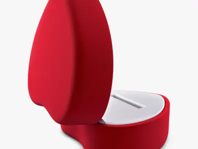 Heart Shape Ring Box Red v 1 3D model