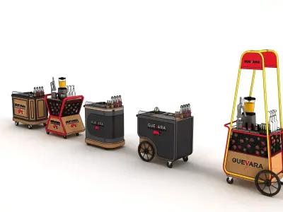 service trolleys 3d models   5 MODEL SET  3D model