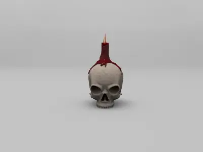 Candle Skull Low-poly 3D model