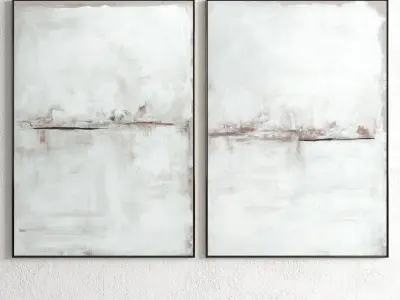 Plaster Two Photo Frame 59 Low-poly 3D model