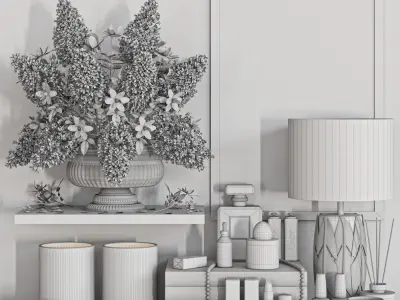 decorative set 65 Low-poly 3D model