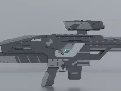 Sci-Fi Rifle Free 3D model Free 3D model