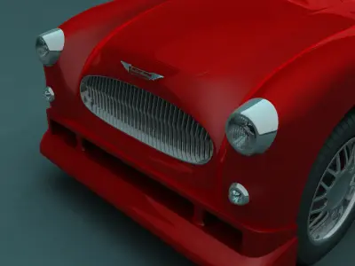 Car Austin Healey 500 Topless AAA Low-poly 3D model