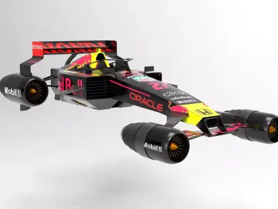 F1 scifi anti gravity Low-poly 3D model