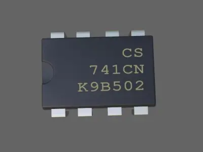 Microchip - IC DIP 8 pin - Electronic parts Low-poly 3D model