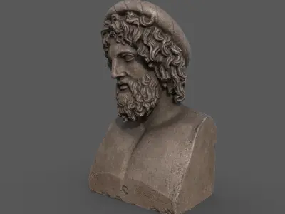 Bust of Asclepius Low-poly 3D model