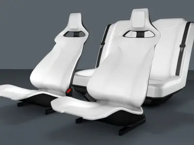 Tesla Roadster 2020 seats 3D model