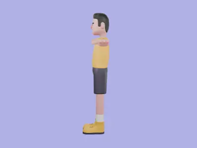 Stylized 3D Male Fitness Trainer Character - Cartoon Sport Man 3D model