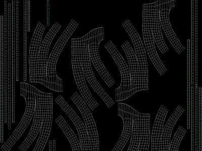 Decorative carved planks 3D model