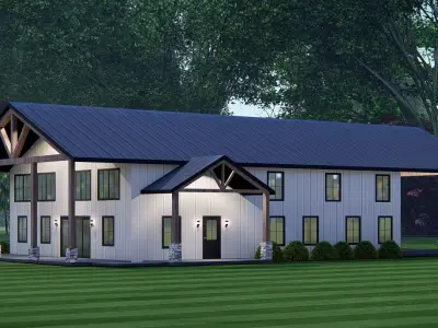 Rustic American Farmhouse Architectural Visualization 3D model