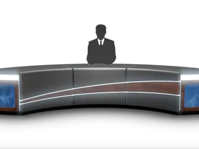 Virtual TV Studio News Desk 4 3D model