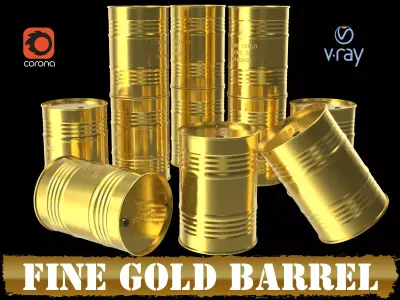Fine gold barrel 999 3D model