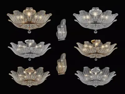 705 Riccio Osgona Collection of Cristal Lamps 3D Model Pack