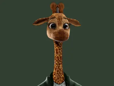  Cartoon Giraffe NoRig 3D model