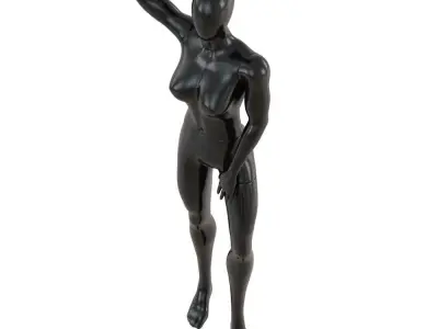 Female Black Faceless Mannequin 84 3D model