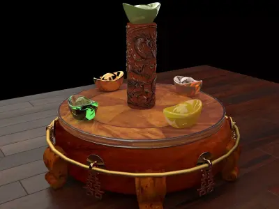 Chinese dragon carving pattern  3D model