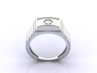 Print Ready STL 3DM  Gents Rings Diamond Men Ring  3D print model 10