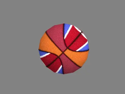 Cartoon basketball - star Low-poly 3D model