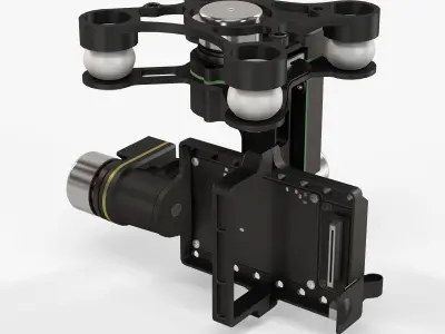 DJI Zenmuse H4-3D gimbal for GoPro Hero3-4 Low-poly 3D model