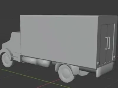 Low Poly Van delivery truck Free low-poly 3D model