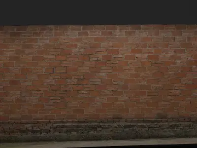 Red Brick Wall 008 3D model