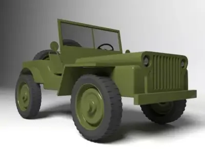 Jeep Low poly military 3D model