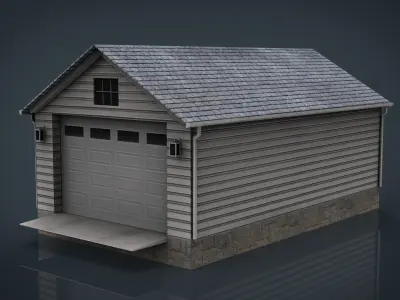 Detached Garage Low-poly 3D model