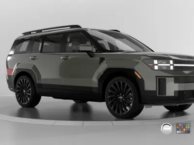 Hyundai Santa Fe 2024 -photoreal-Rigged and Render Ready 3D model