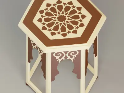 Moroccan end table 3D model
