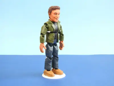 Elon Musk 3D Print In Place Action Figure Free 3D model