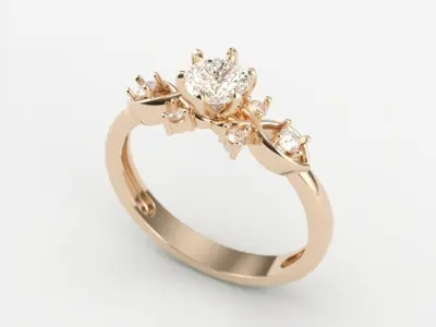 solitaire wedding engagement women classic diamond ring 3dm stl 3D print model