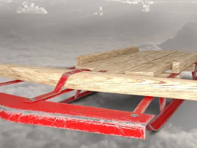 Toy sled xmas Low-poly 3D model