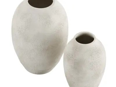 Rough Effect Ceramic Vase 3D model