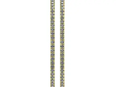 2inch Inside-Outside Diamond Hoop Earrings Huggies 3D print model