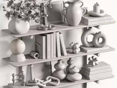 Nordic Harmony Decorative Shelf Set21 3D model