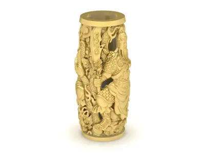 Luxury Carved Buddhist Cylinder Bead Jewelry Design  3311  3D print model