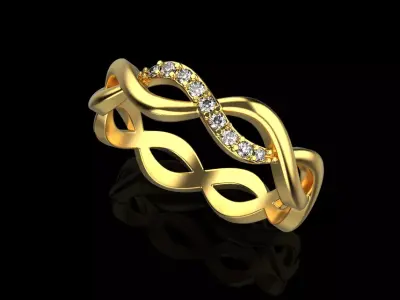 Braided ribbon infinity rings 3d models  3D print model