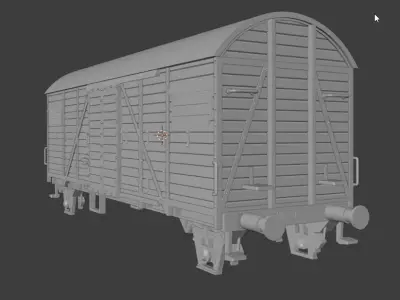 H0 1-87 scale Gmhs freight car WW2 Era 3D print model
