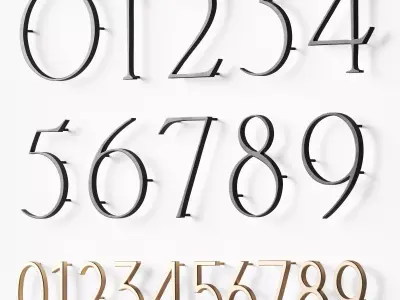  House sign door numbers Digits 0 - 9 Numbers with backlight 3D model