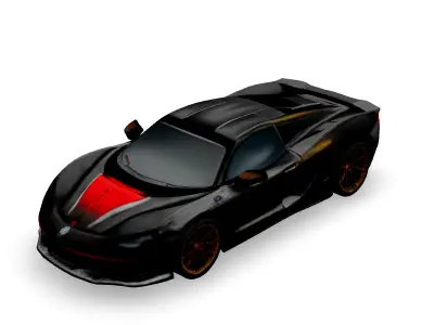 Sleek Black Supercar 3D Model Low-poly 3D model
