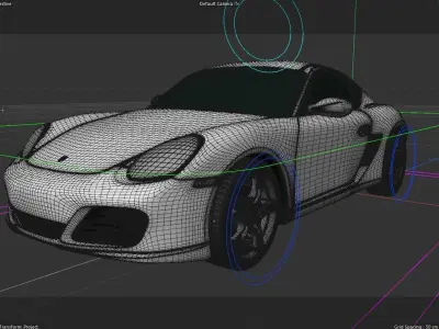 Porsche Cayman S 2011 Rig In Cinema 4d 3D model