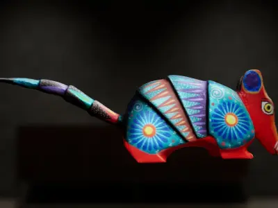 Wooden Armadillo Sculpture 3D model