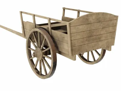 The cart wooden wagon 3D model