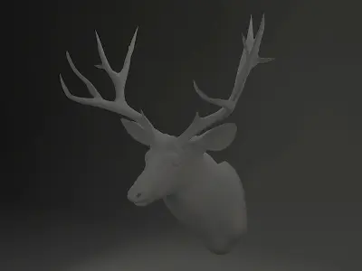Deer Head 3d model Low-poly 3D model