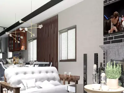 Interior desing and rendering 3D model
