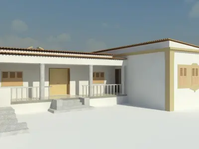 SF-03 house with arches and balconies 3D model