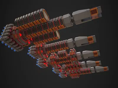 Modular Spaceship Two Low-poly 3D model